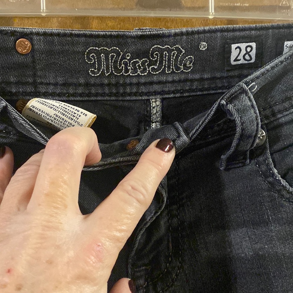 Miss me faded black light weight jeans.